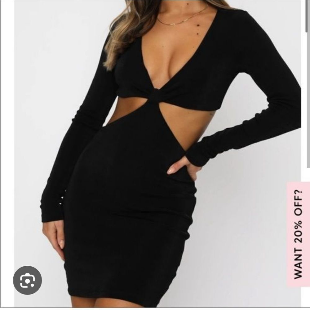White Fox Boutique Black Cut-Out Mini Dress